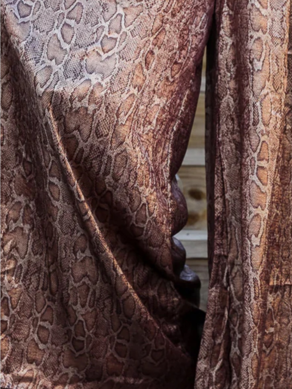 Brown Snake-Print Wide Leg Women’s Skirt - Picture 9 of 9